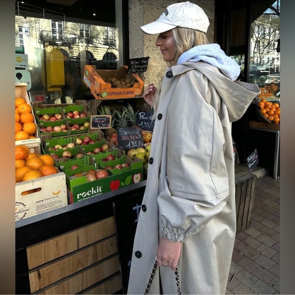 Zara hooded oversized trench coat - Picture 5 of 16